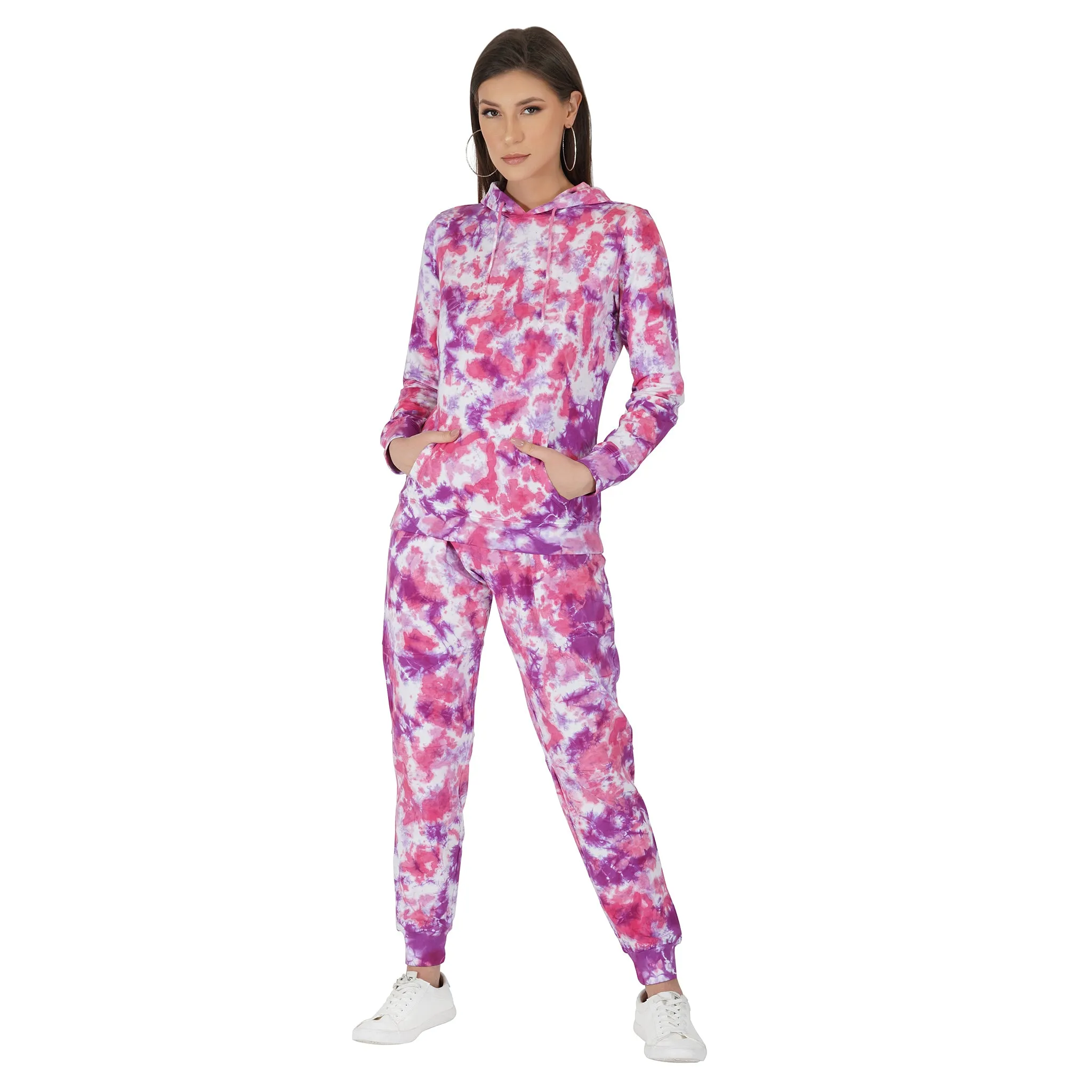 SLAY. Women's Lavender/Lilac Tie Dye Hoodie & Joggers Co-ord Set