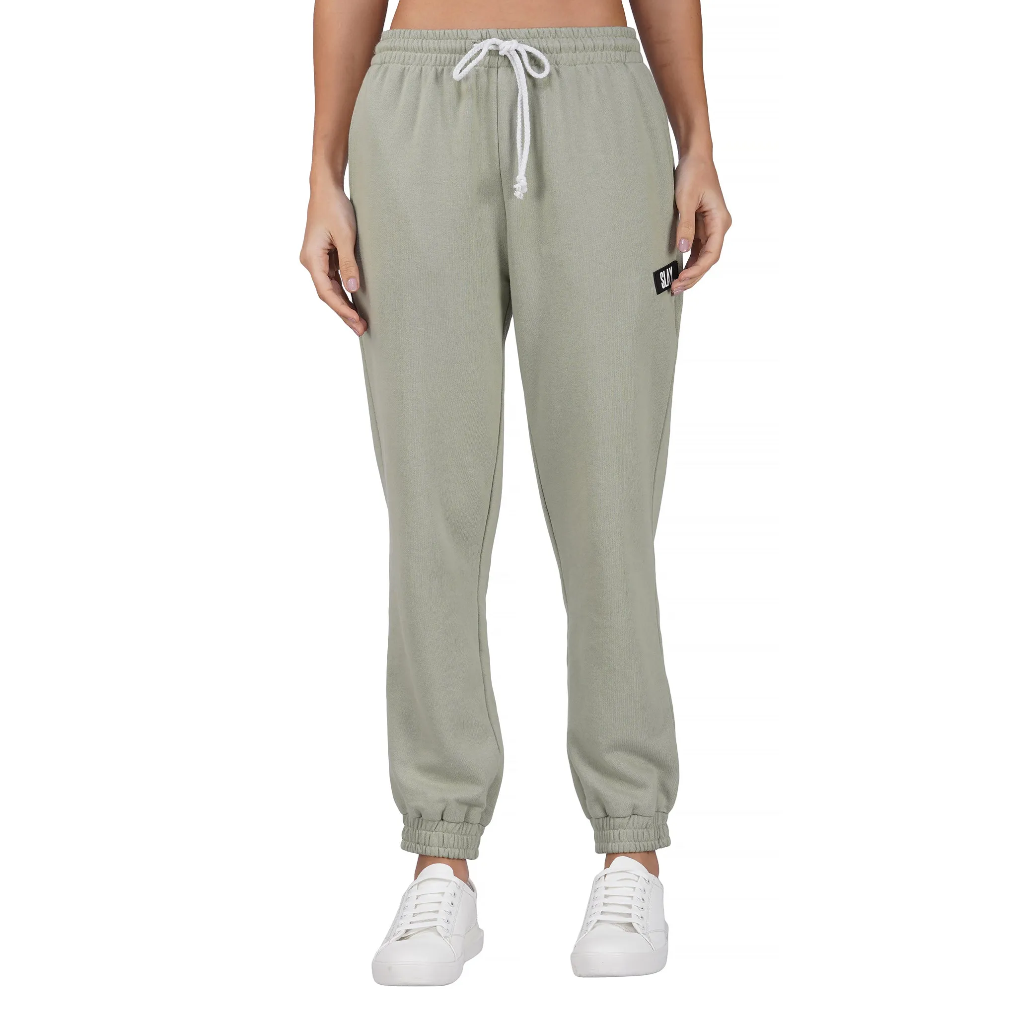 SLAY. Women's Light Olive Drop Shoulder Hoodie & Joggers Co-ord Set