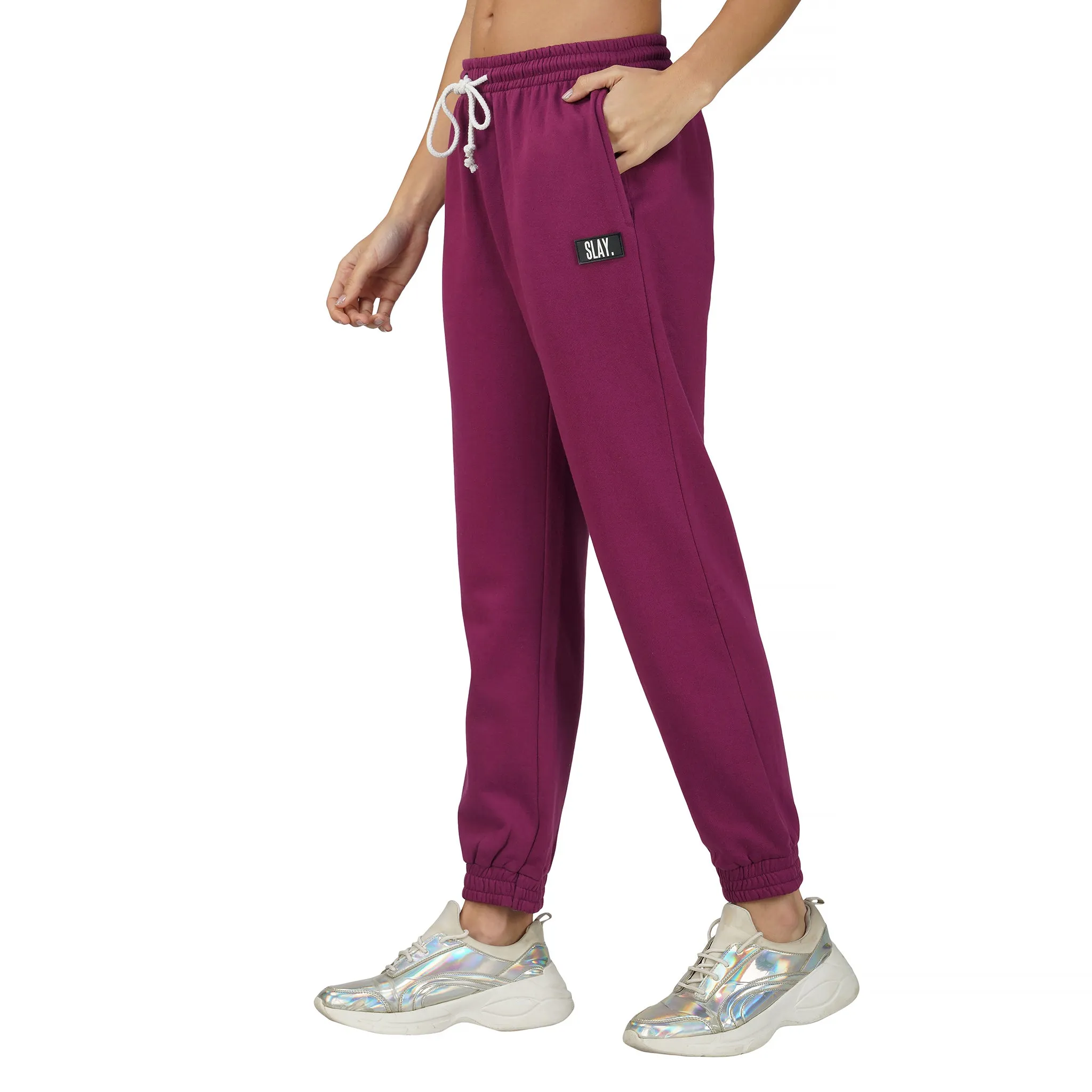 SLAY. Women's Magenta Drop Shoulder Hoodie & Joggers Co-ord Set