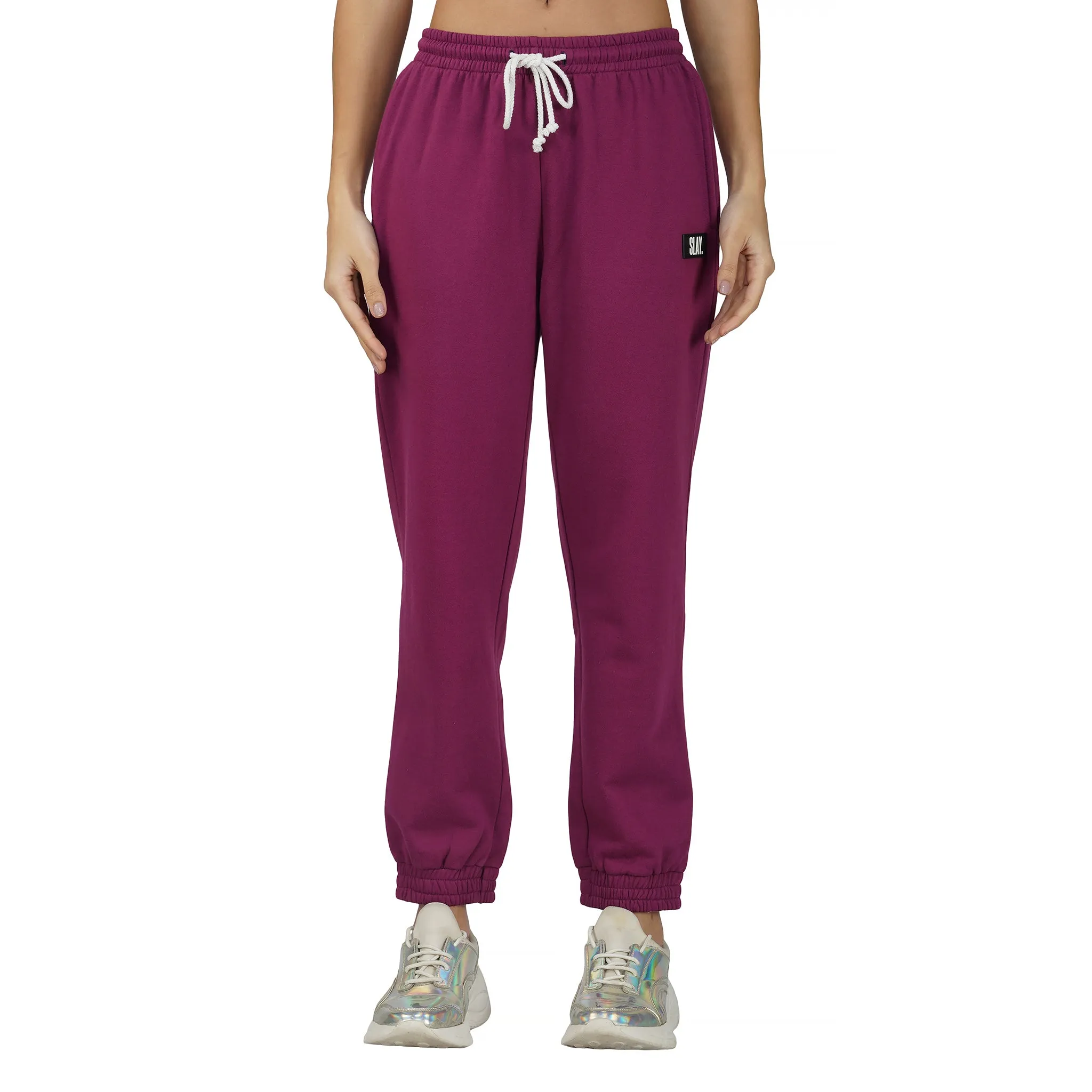 SLAY. Women's Magenta Drop Shoulder Hoodie & Joggers Co-ord Set