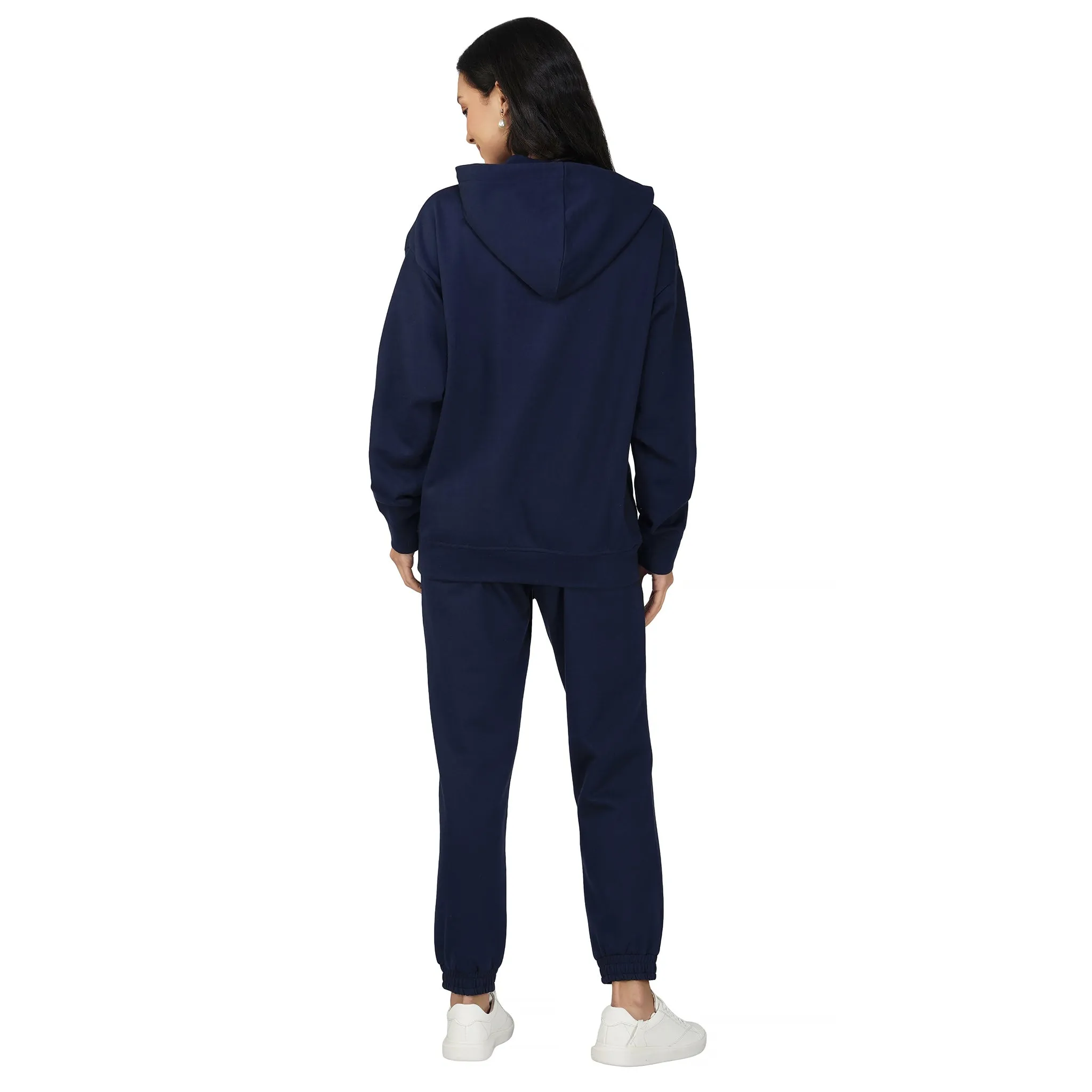 SLAY. Women's Navy Drop Shoulder Hoodie & Joggers Co-ord Set