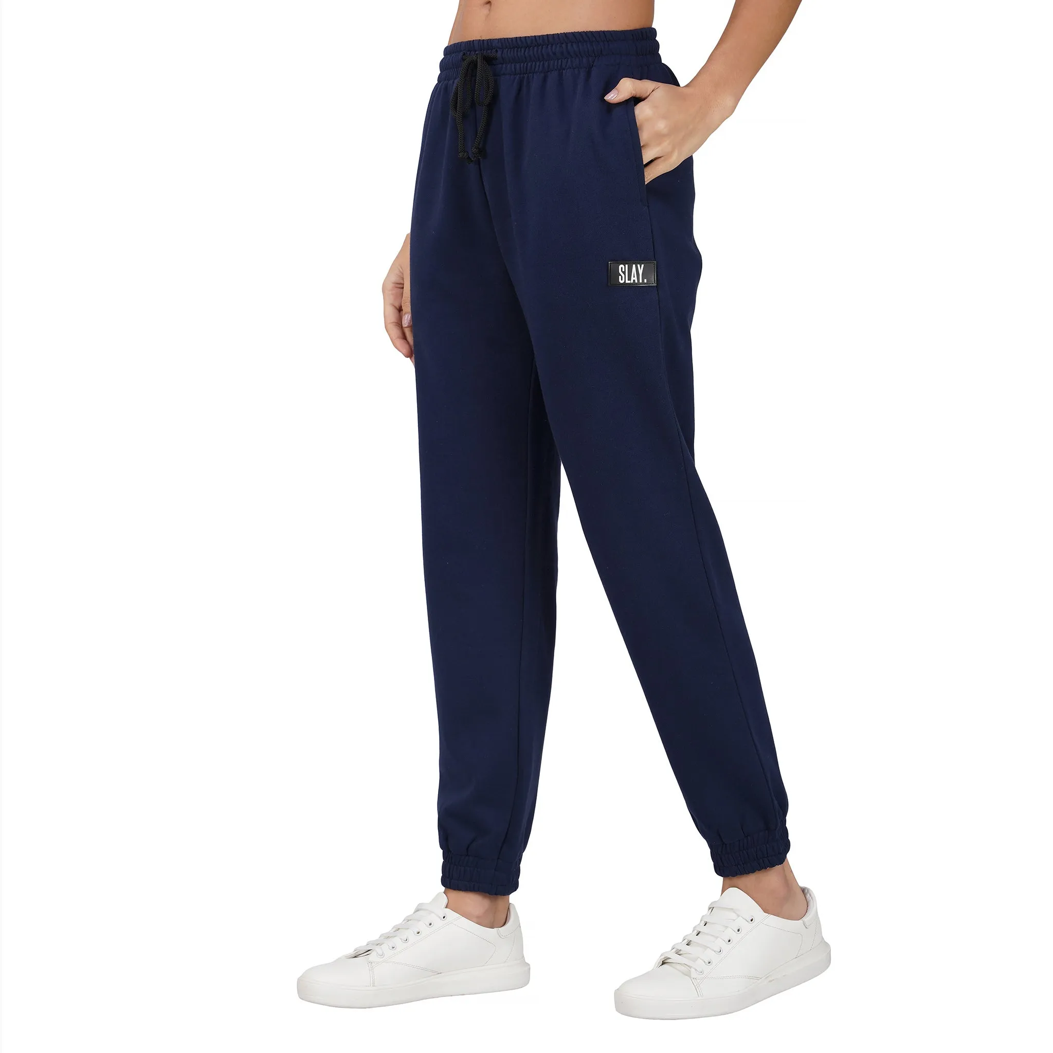 SLAY. Women's Navy Drop Shoulder Hoodie & Joggers Co-ord Set