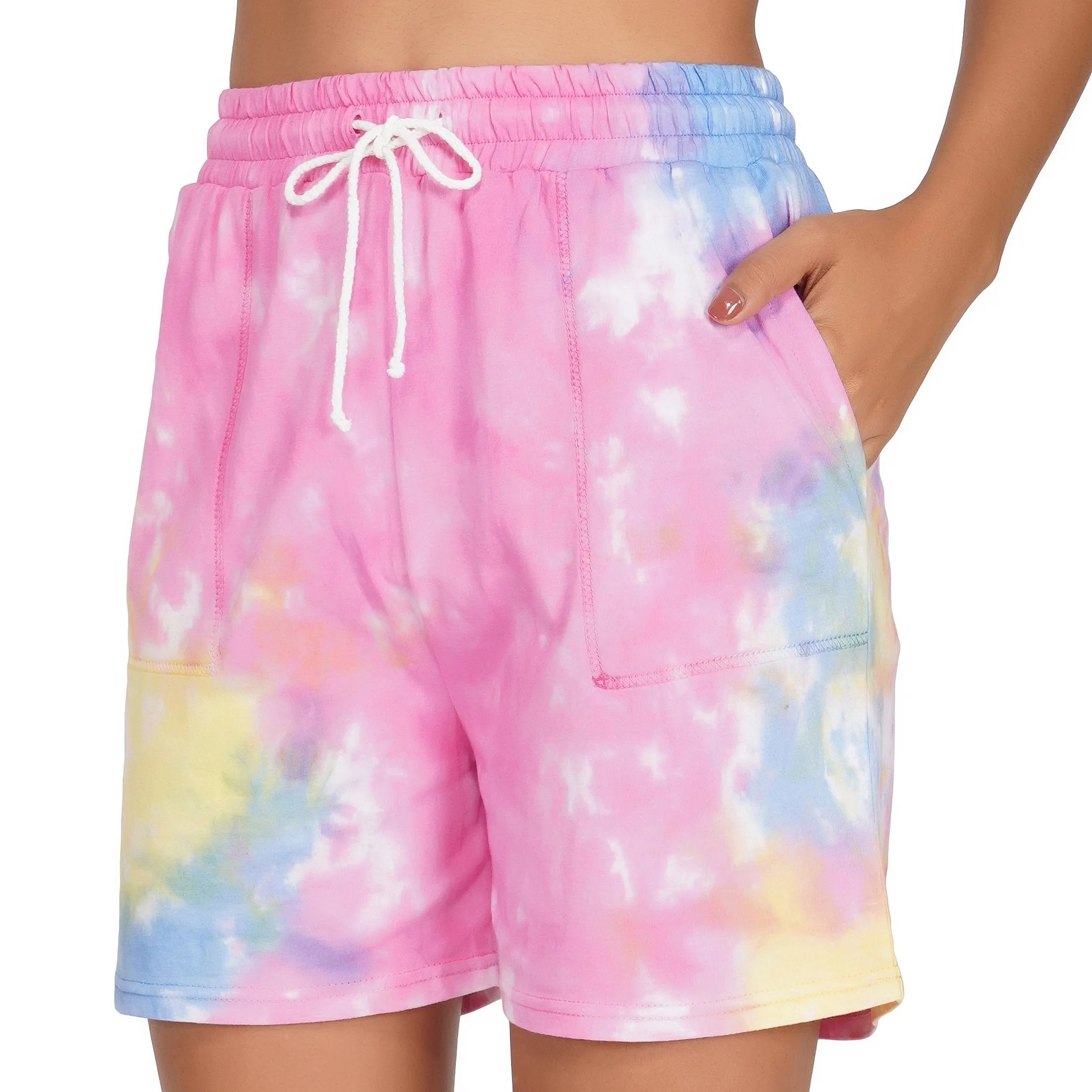 SLAY. Women's Pink Tie Dye Shorts