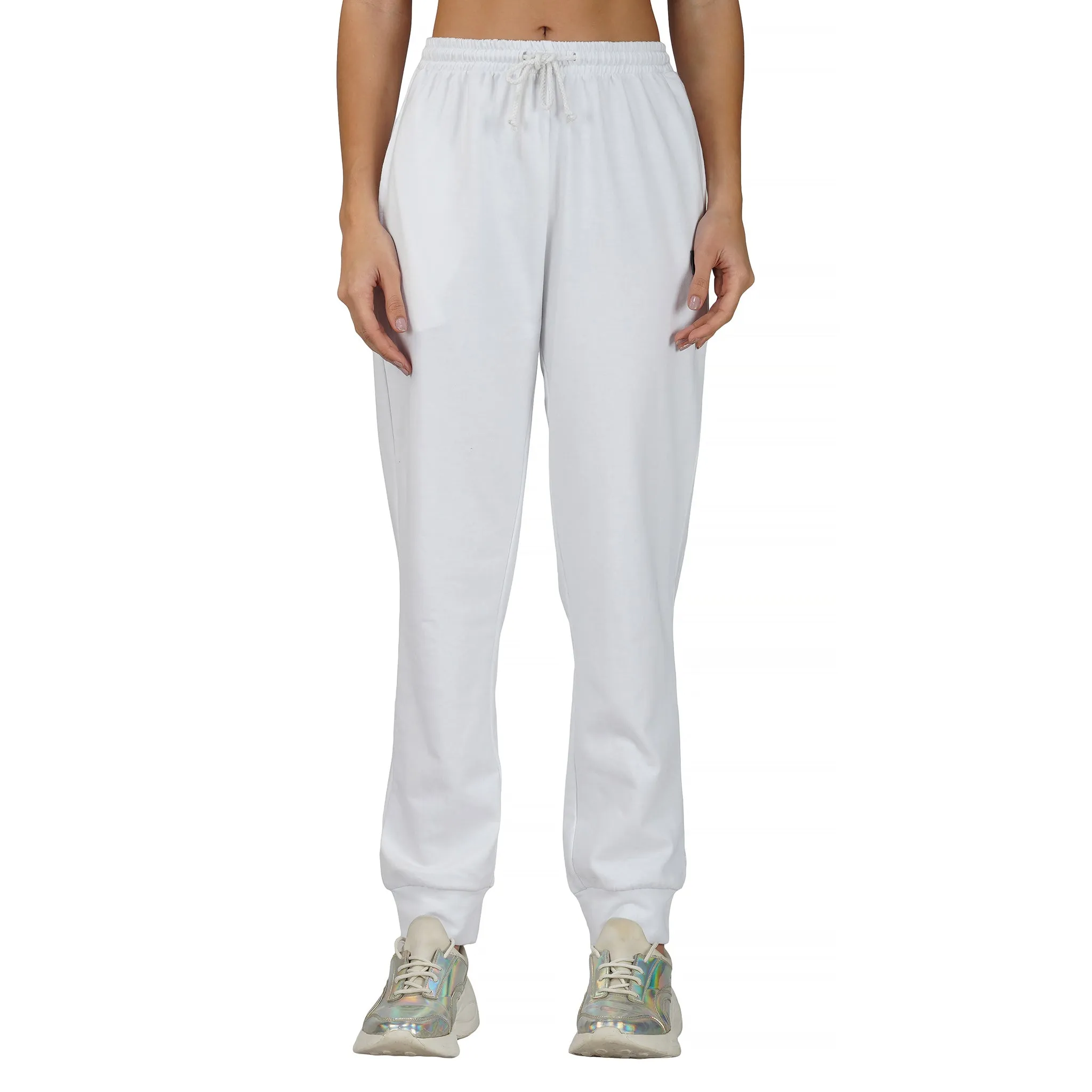 SLAY. Women's White Drop Shoulder Hoodie & Joggers Co-ord Set