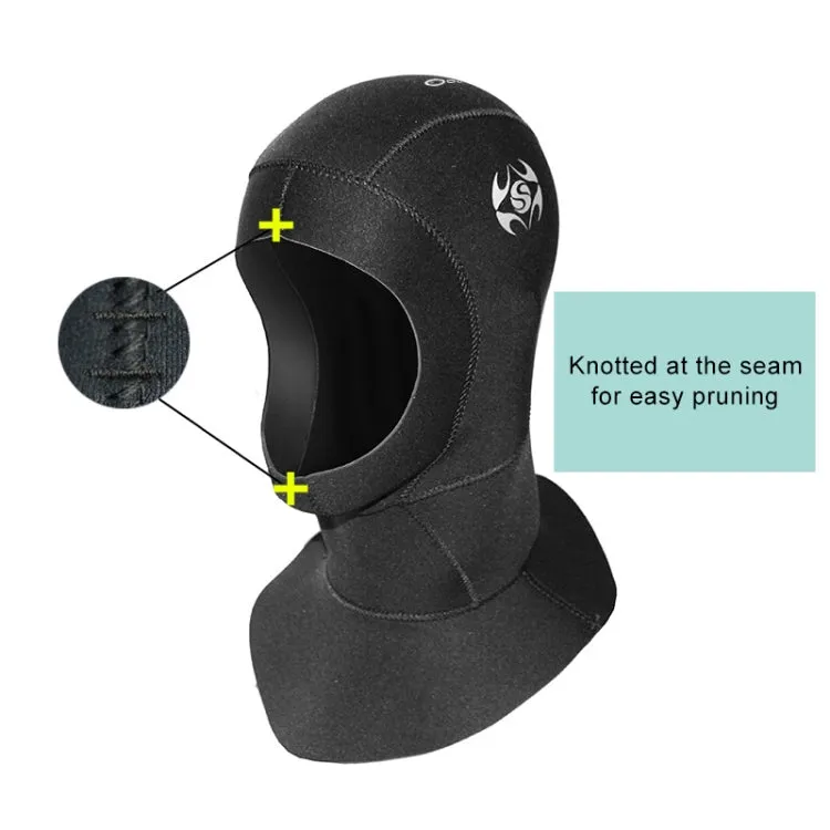 SLINX 1131 3mm Neoprene Waterproof Warm Ear Protection Diving Hood, Size: L