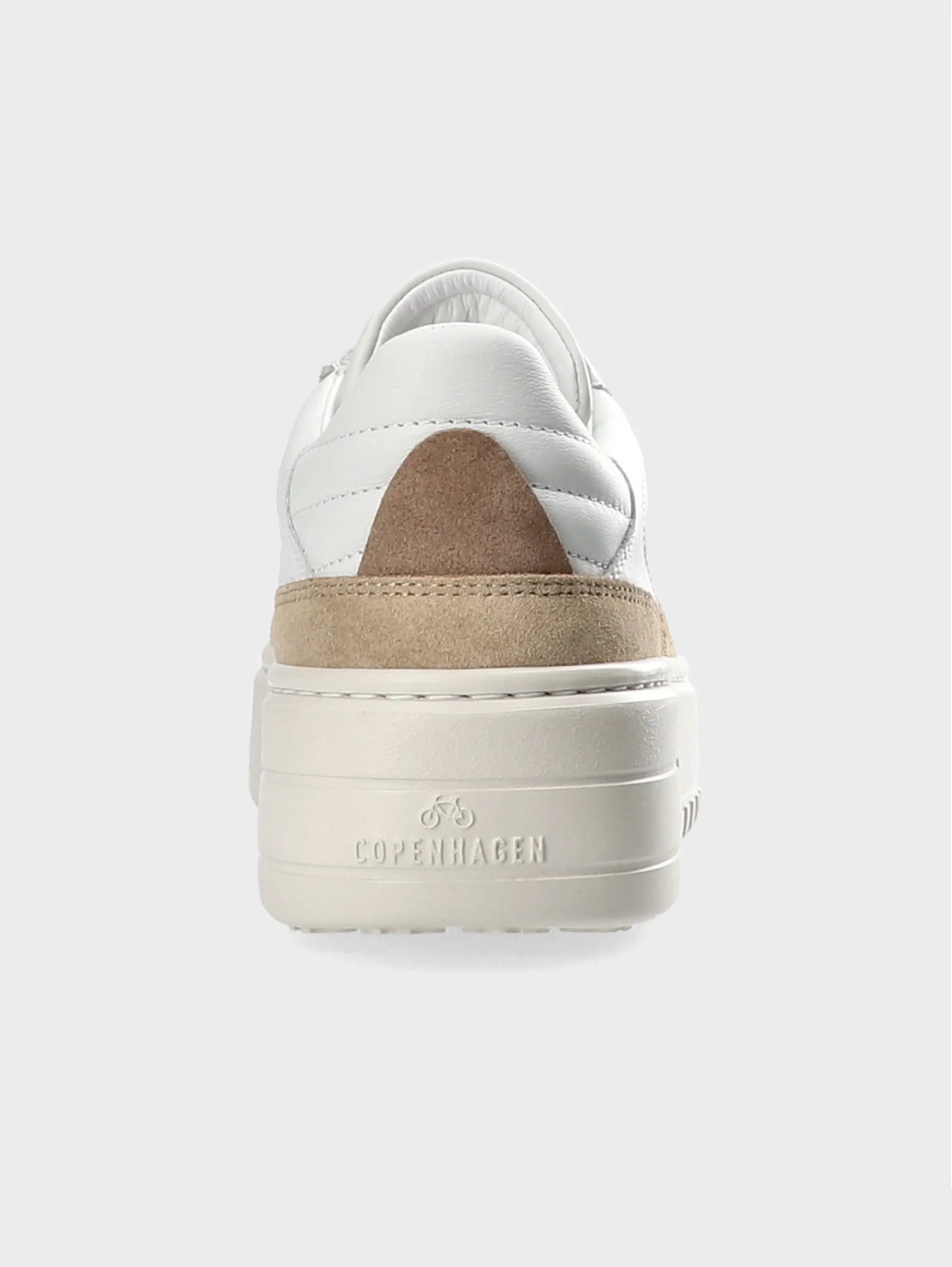 Sneakers Platform in Suede e Pelle Bianco/Beige