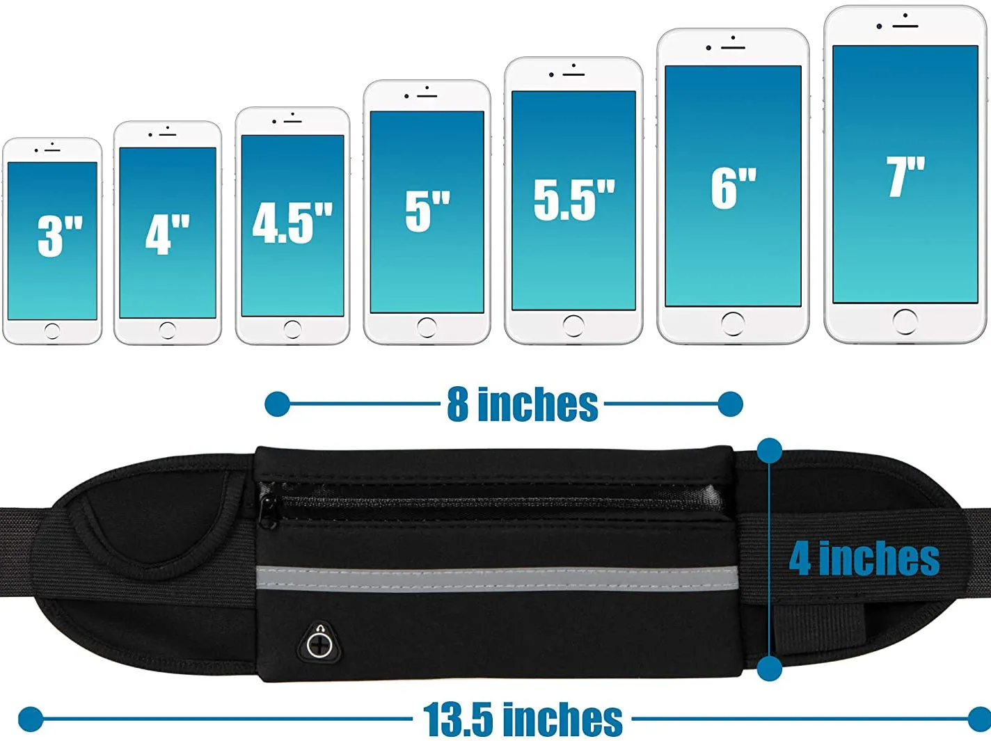 Sports Waist Pack Phone Holder Case - Black