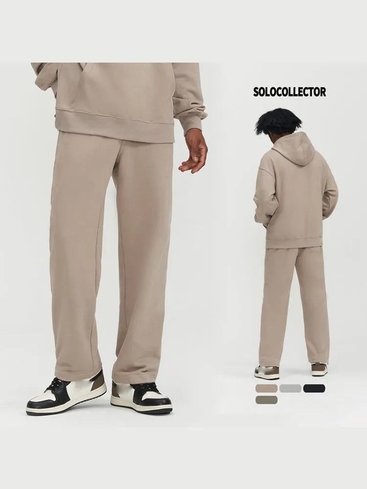 Straight Leg High Quality Slit Hem Cotton Sporty Men'S Jogger