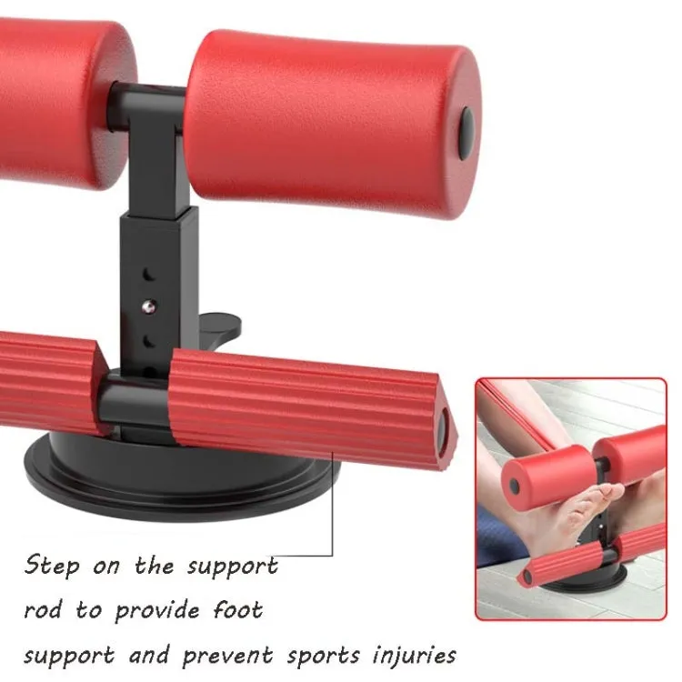 Suction-cup Abdominal Curler Sit-up Aid Household Waistcoat Line, Style:Drawstring   Yoga Mat(Red)