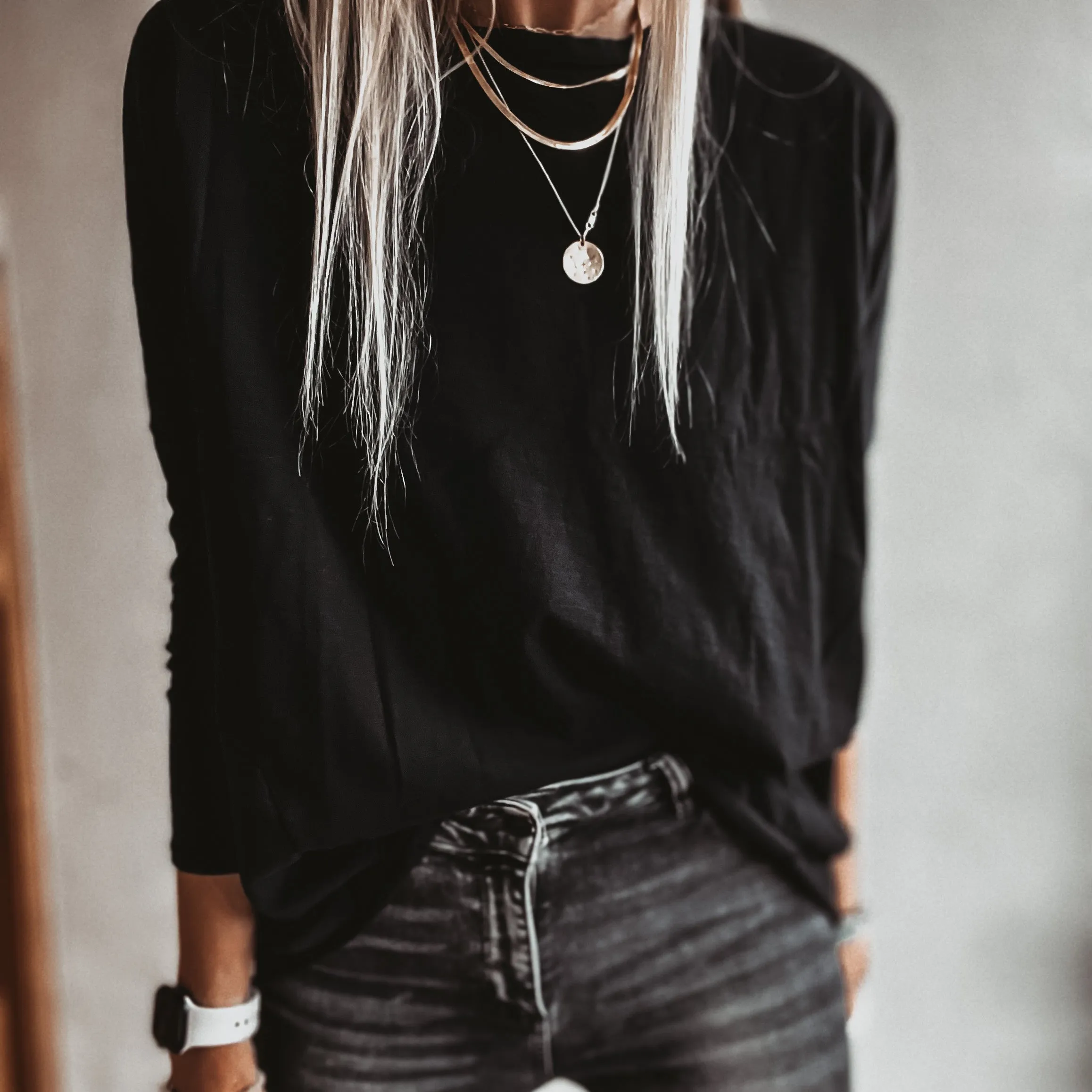 THE PERFECT BLACK LONG SLEEVED TEE *new*