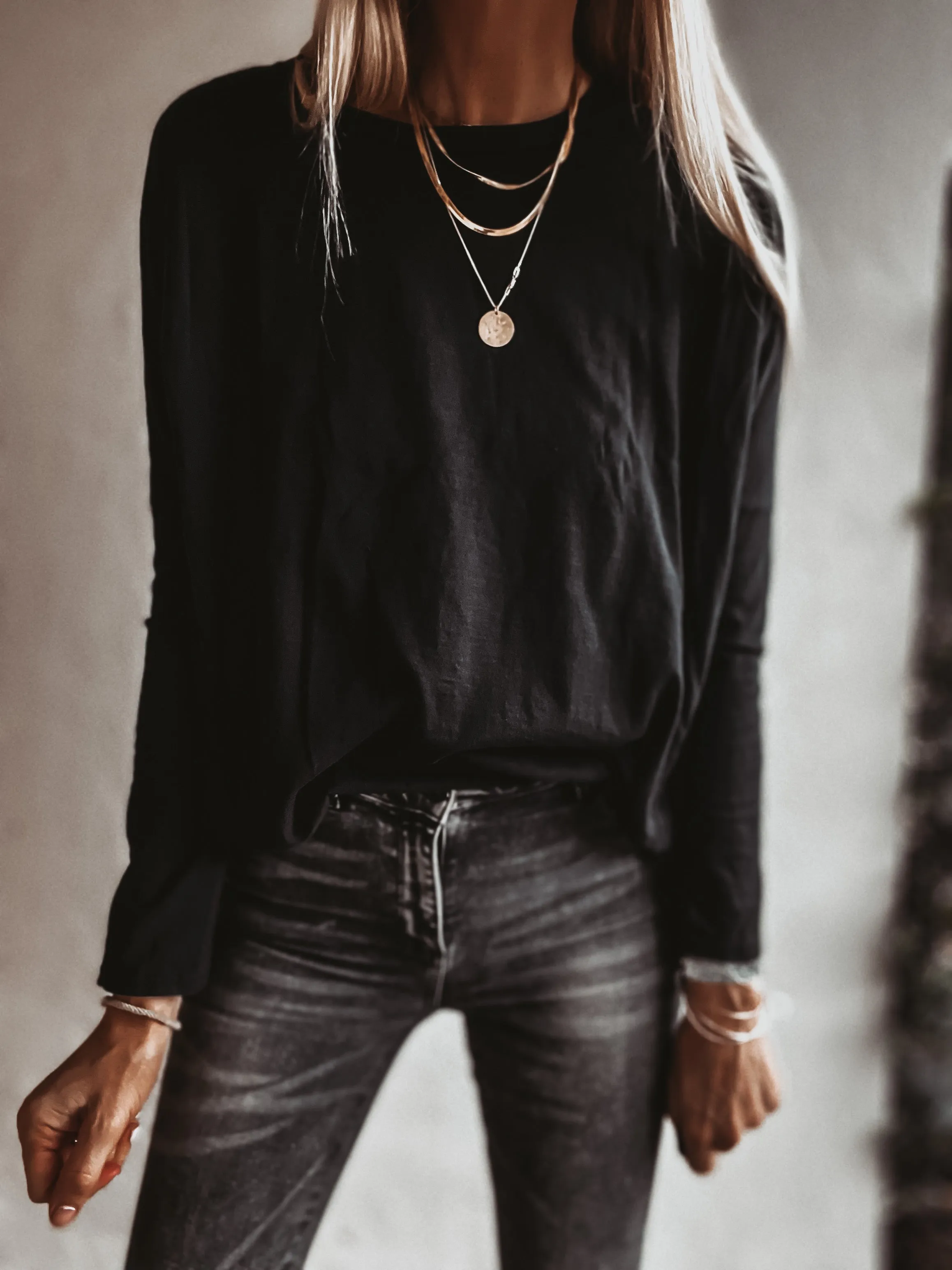 THE PERFECT BLACK LONG SLEEVED TEE *new*