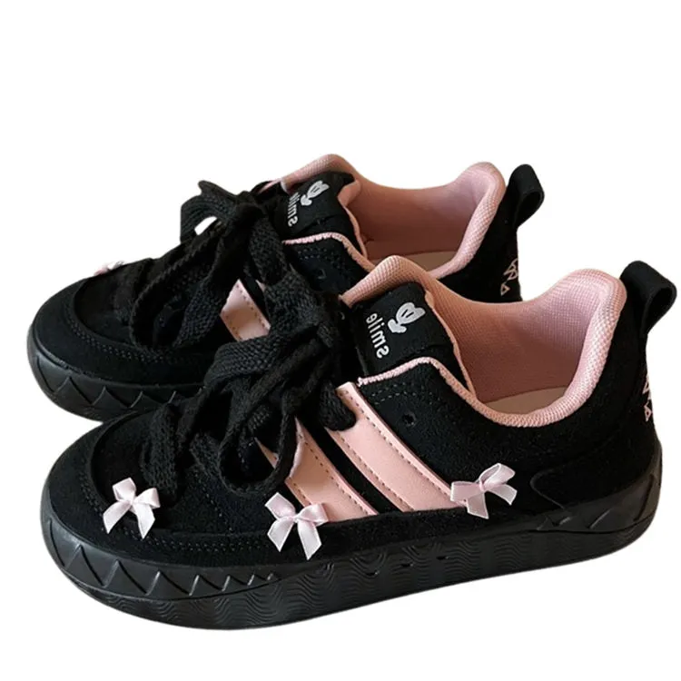 Uniwim Gift Blokette Aesthetic Pink Bow Sneakers