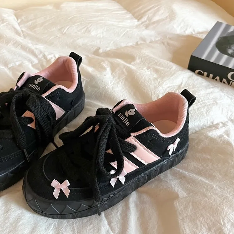 Uniwim Gift Blokette Aesthetic Pink Bow Sneakers