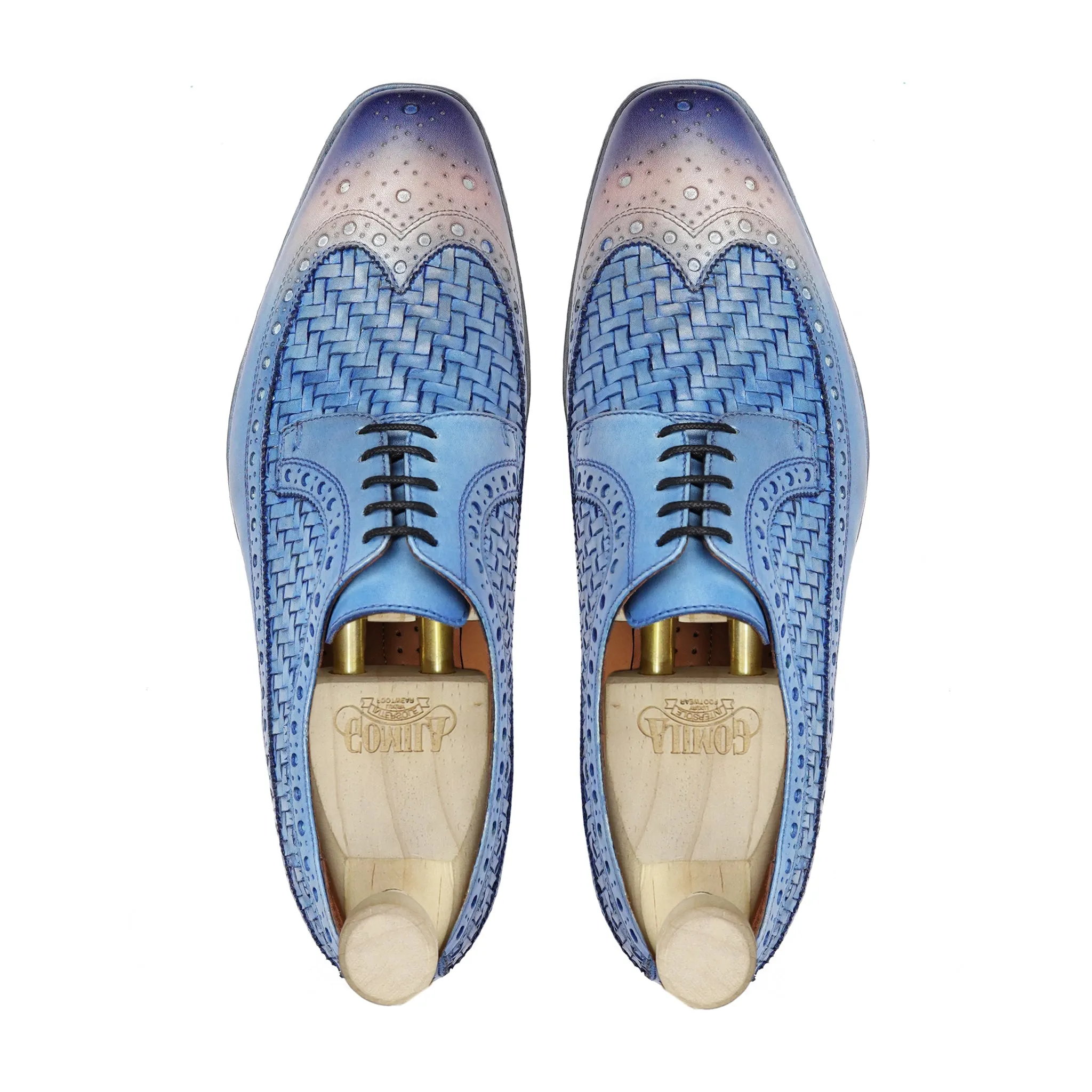 WARDEN - LIGHT BLUE WOVEN DERBY