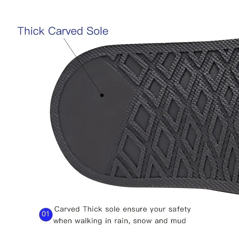 Waterproof Rain Boots Cover, High Rise Anti Slip Shoes Cover With Zipper For Man And Woman