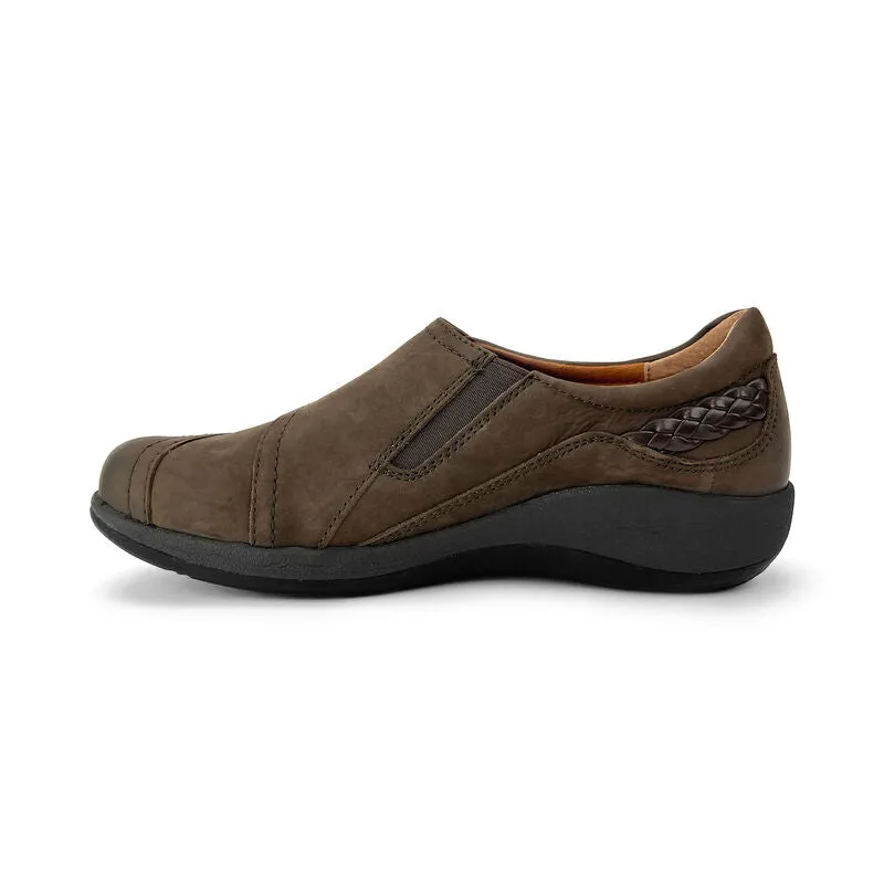 Women's Aetrex Karina Monk Strap Color: Dark Earth