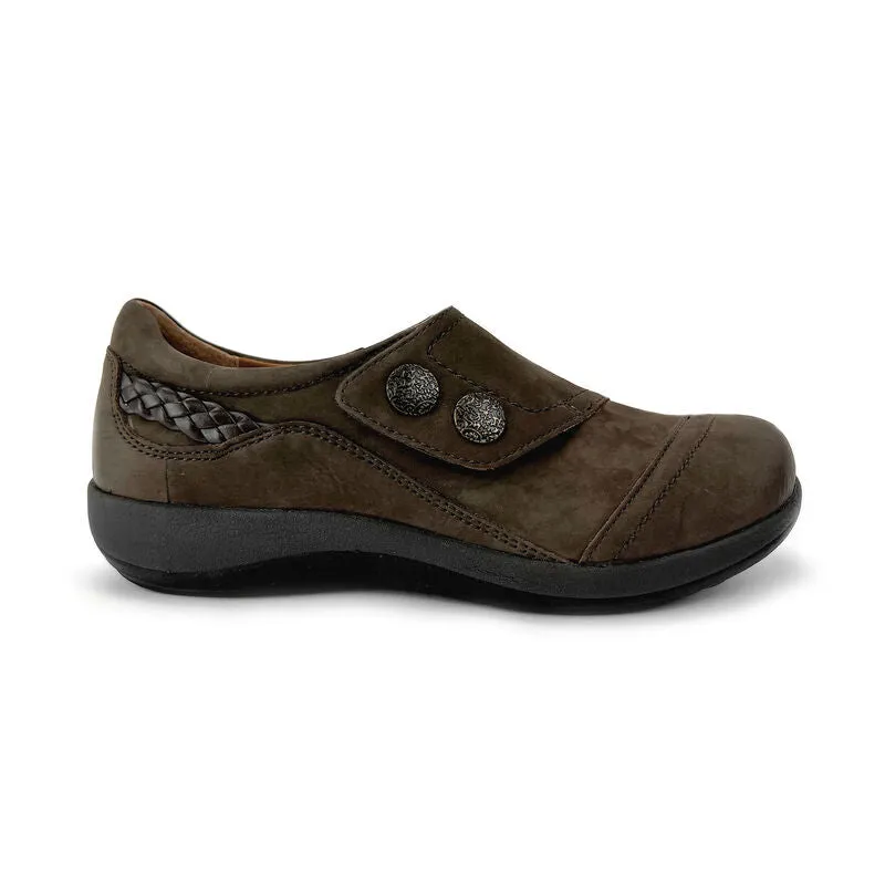 Women's Aetrex Karina Monk Strap Color: Dark Earth