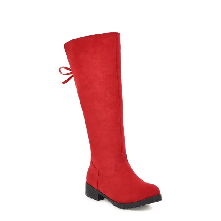 Womens' Suede Low Heels Knee High Boots