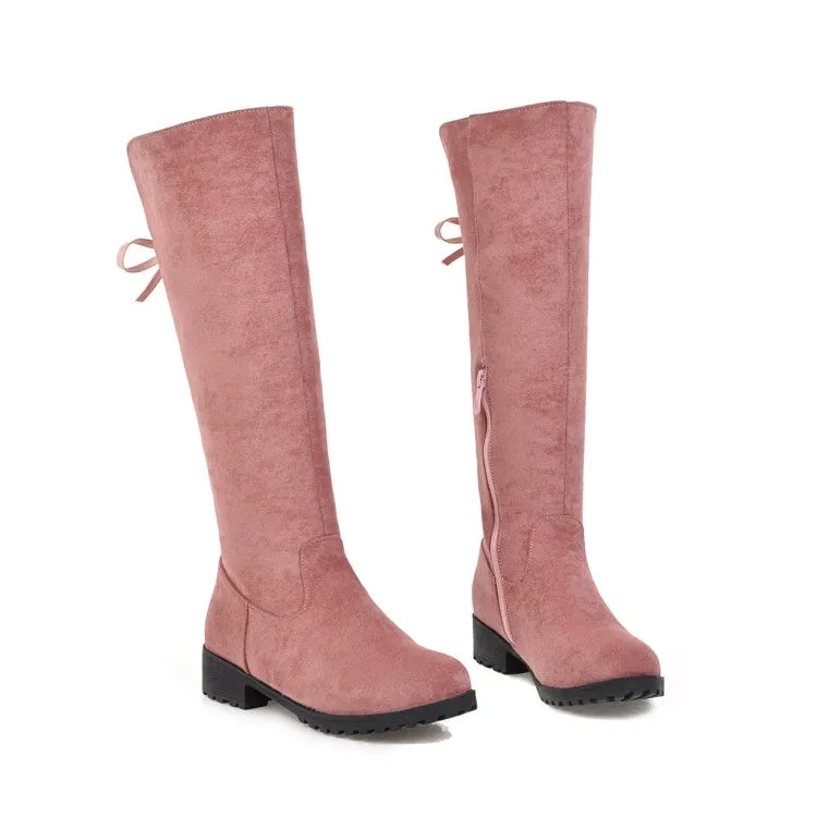 Womens' Suede Low Heels Knee High Boots