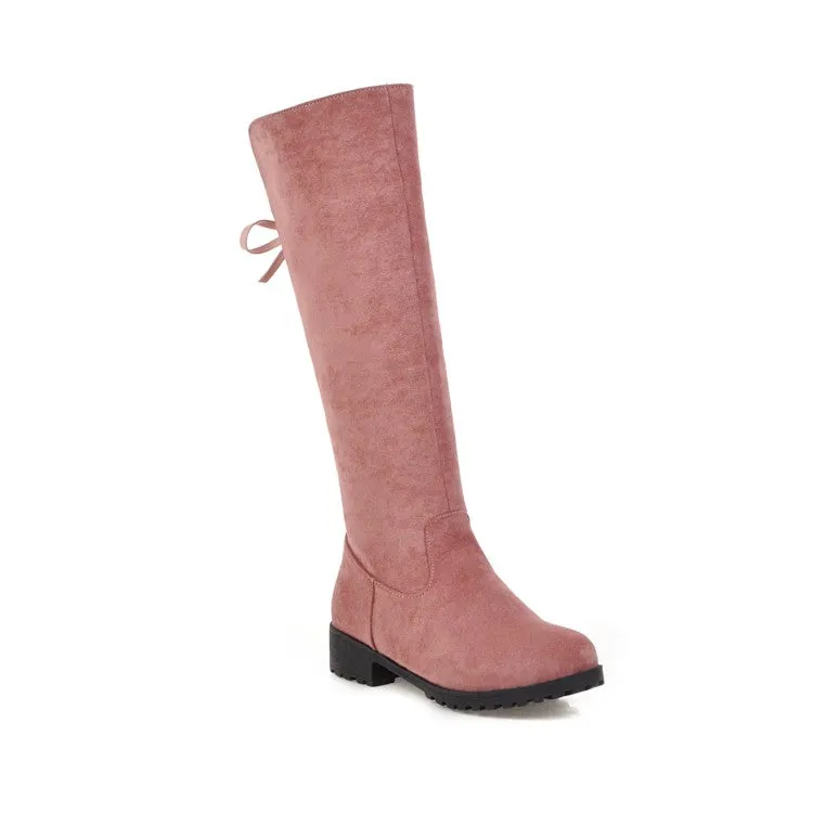 Womens' Suede Low Heels Knee High Boots