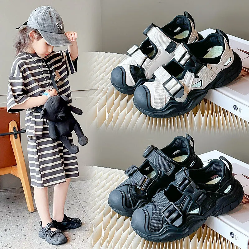 xiangtuibao  Children's Shoes Sports Sandals  Summer New Medium and Big Children Hollow Breathable Sneaker Korean Style Boys and Girls Shoes