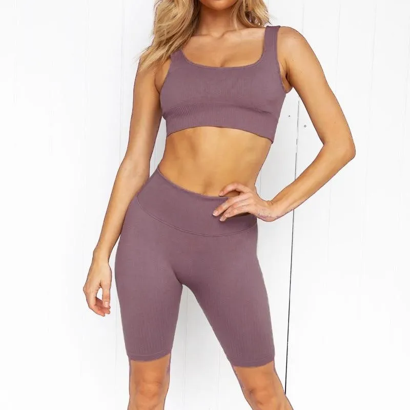 Yoga Suit High Stretchy Workout Sport Set Padded Sports Bra High Waist Sports Legging Gym