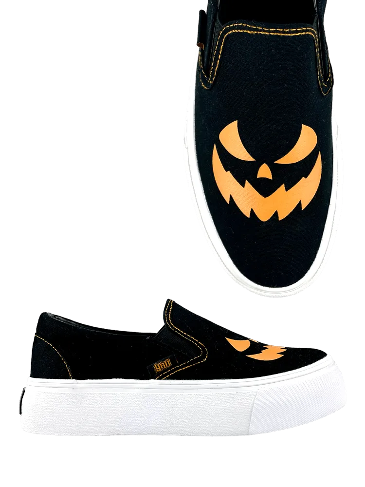 YRU CHILL JACKOLANTERN Black Orange Platform Sneakers