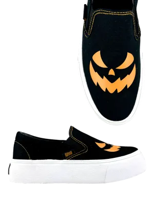 YRU CHILL JACKOLANTERN Black Orange Platform Sneakers