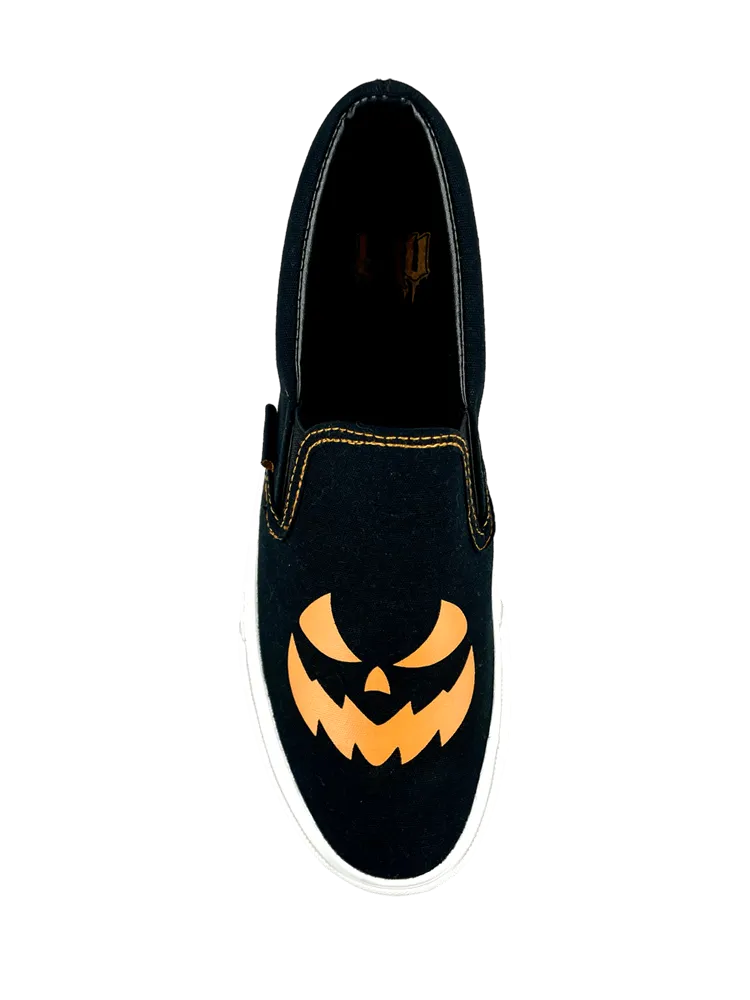 YRU CHILL JACKOLANTERN Black Orange Platform Sneakers